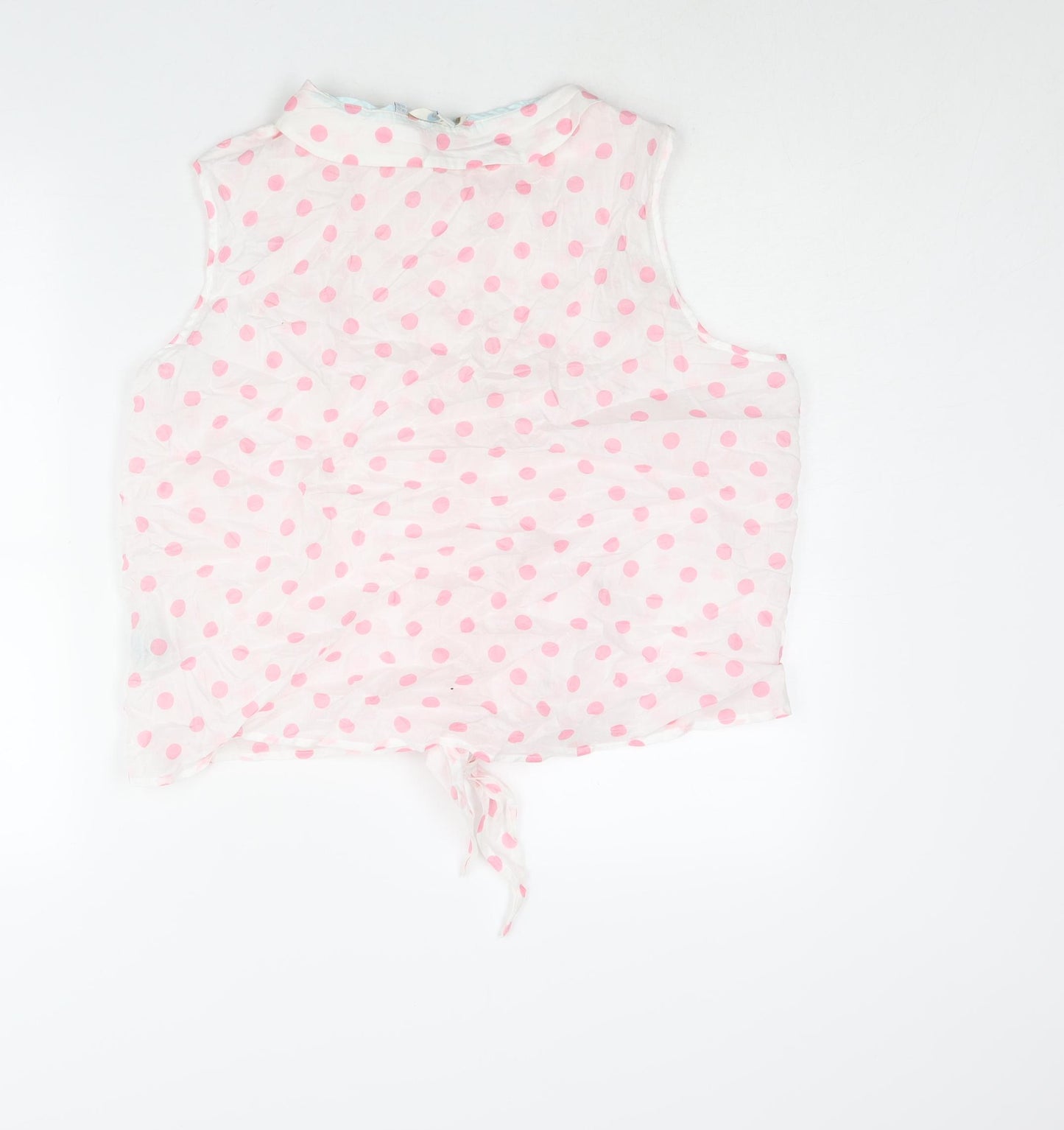Boden Womens White Polka Dot Cotton Basic Blouse Size 22 Collared - Tie Detail