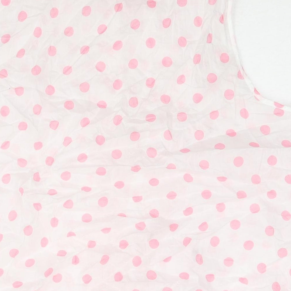 Boden Womens White Polka Dot Cotton Basic Blouse Size 22 Collared - Tie Detail