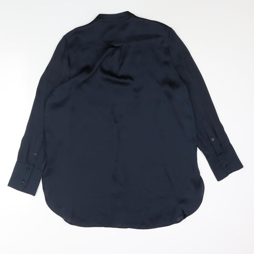 Autograph Womens Blue Polyester Tunic Button-Up Size 12 V-Neck