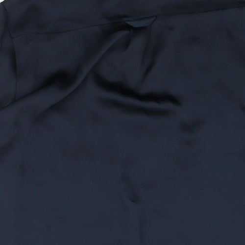 Autograph Womens Blue Polyester Tunic Button-Up Size 12 V-Neck