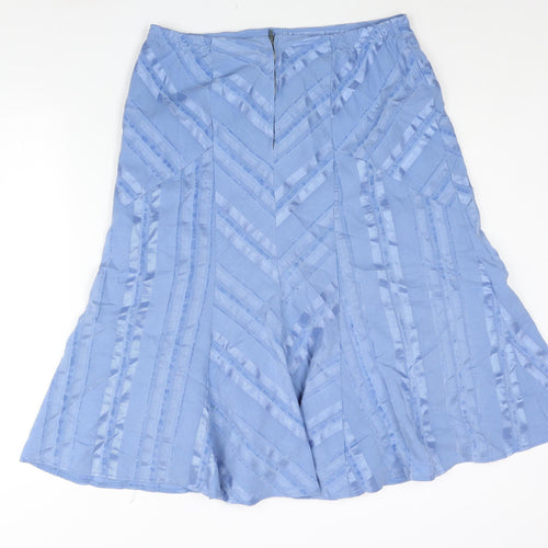 Joanna Hope Womens Blue Striped Polyester Trumpet Skirt Size 32 in Zip