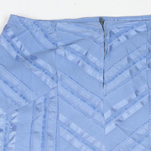 Joanna Hope Womens Blue Striped Polyester Trumpet Skirt Size 32 in Zip