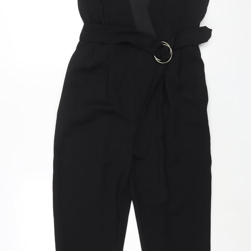 River Island Womens Black Polyester Jumpsuit One-Piece Size 10 L24 in Zip - Belted