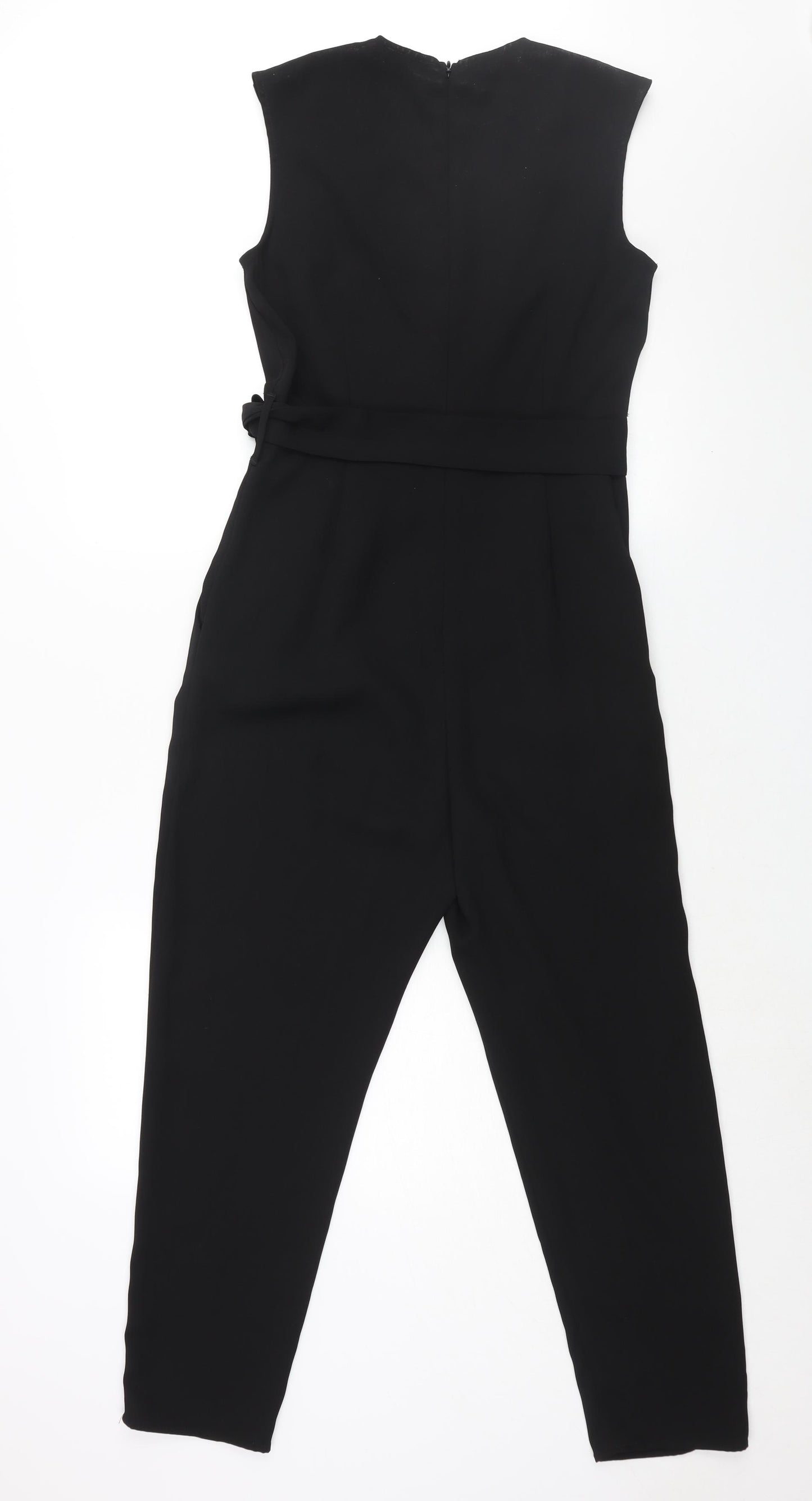 River Island Womens Black Polyester Jumpsuit One-Piece Size 10 L24 in Zip - Belted