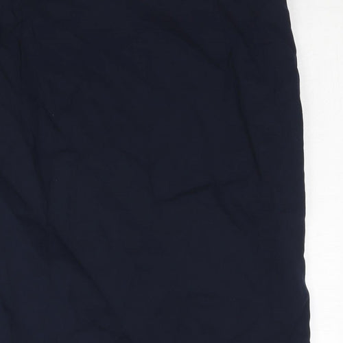 ESCADA Womens Blue Wool Straight & Pencil Skirt Size 14 Zip - Pleat Detail