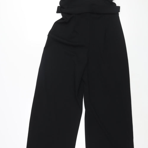 Quiz Womens Black Polyester Jumpsuit One-Piece Size 10 L32 in Pullover - Belted Frill