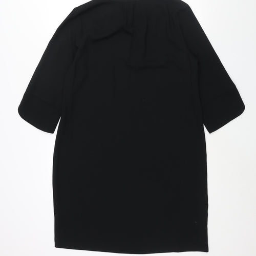 Marks and Spencer Womens Black Polyester Sheath Size 14 V-Neck Pullover