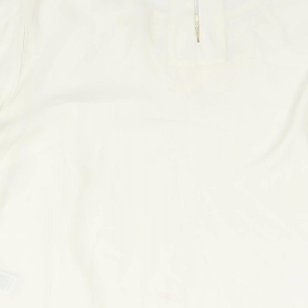 Marks and Spencer Womens Ivory Polyester Basic Blouse Size 10 Round Neck - Lace Detail