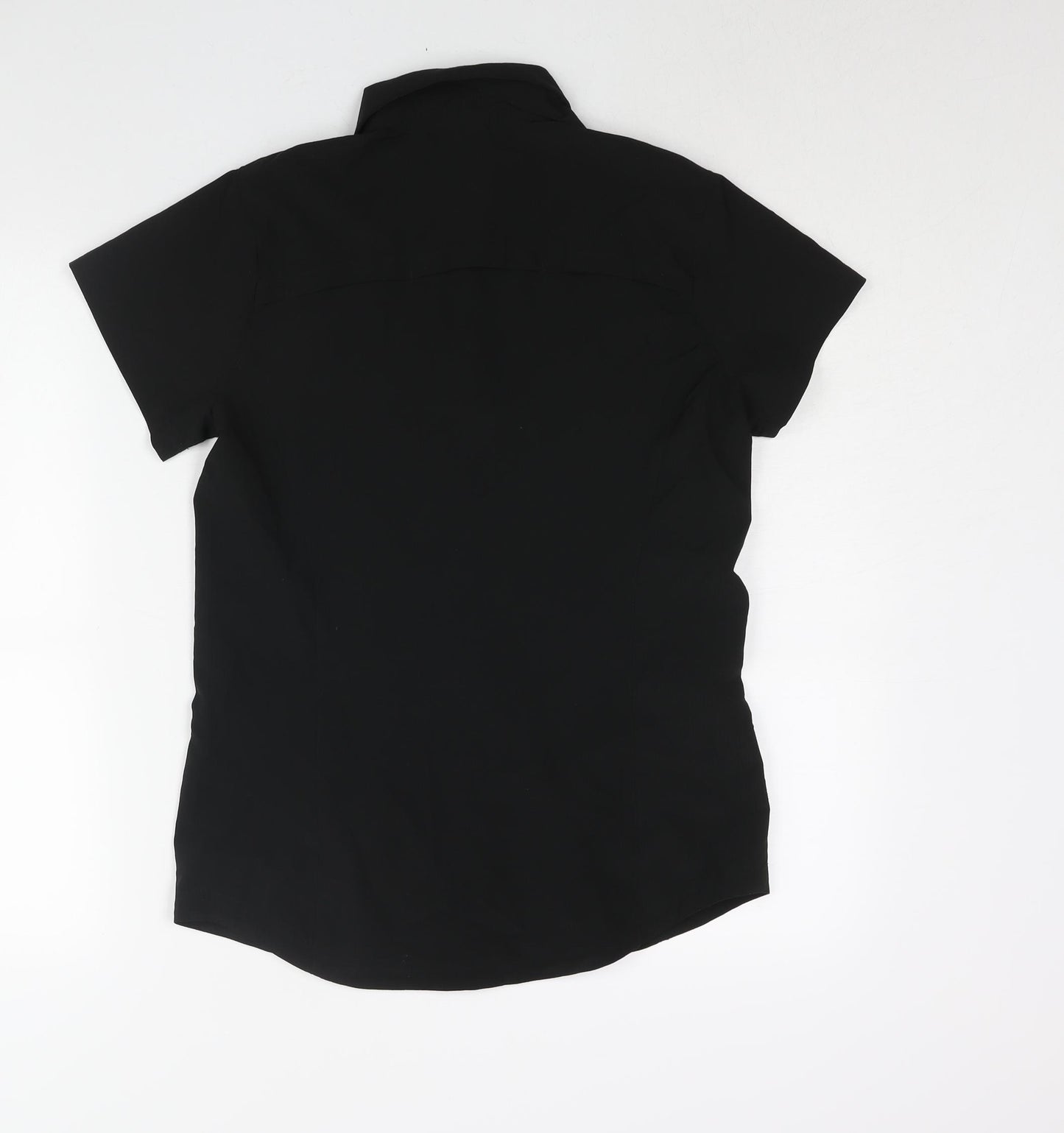 Karrimor Womens Black Polyester Basic Casual Size 14 Collared Button - Logo Zip Pocket