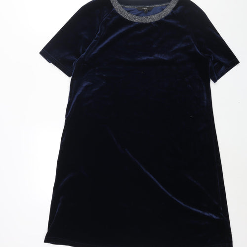 NEXT Womens Blue Polyester Shift Size 10 Crew Neck Pullover