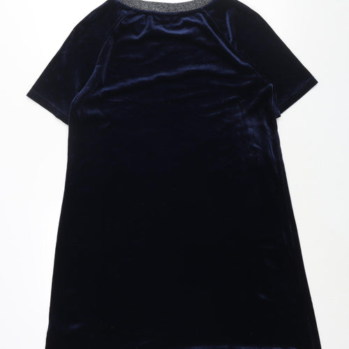 NEXT Womens Blue Polyester Shift Size 10 Crew Neck Pullover