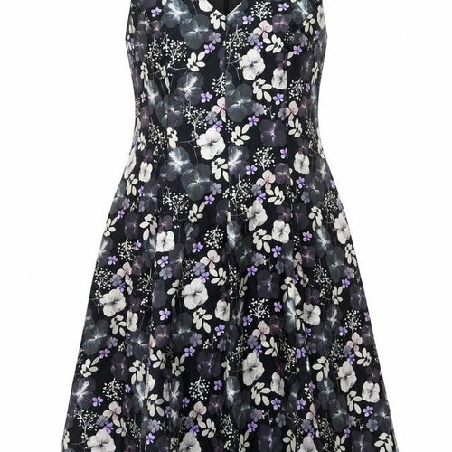 Monsoon Womens Multicoloured Floral Cotton Fit & Flare Size 14 V-Neck Zip
