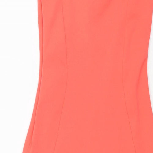 Quiz Womens Pink Polyester Bodycon Size 8 Scoop Neck Zip - Lace Detail