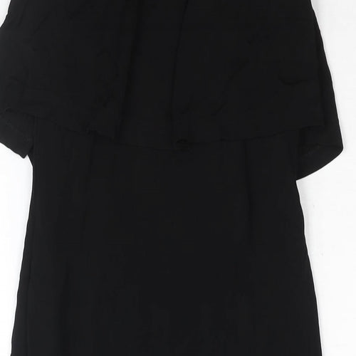 Warehouse Womens Black Viscose Bodycon Size 8 Square Neck Pullover
