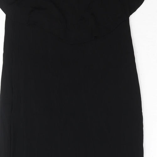 Warehouse Womens Black Viscose Bodycon Size 8 Square Neck Pullover