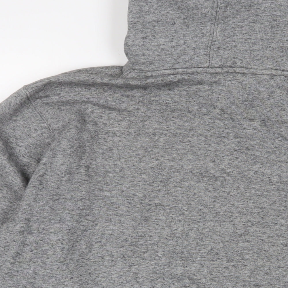 Champion Mens Grey Cotton Pullover Hoodie Size L - Logo, Embroidered
