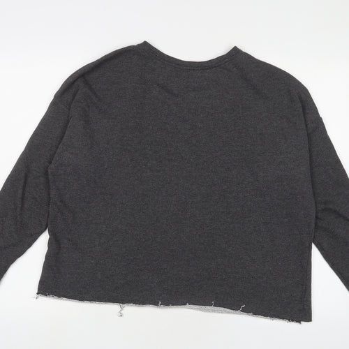 Pull&Bear Womens Grey Cotton Pullover Sweatshirt Size M Pullover
