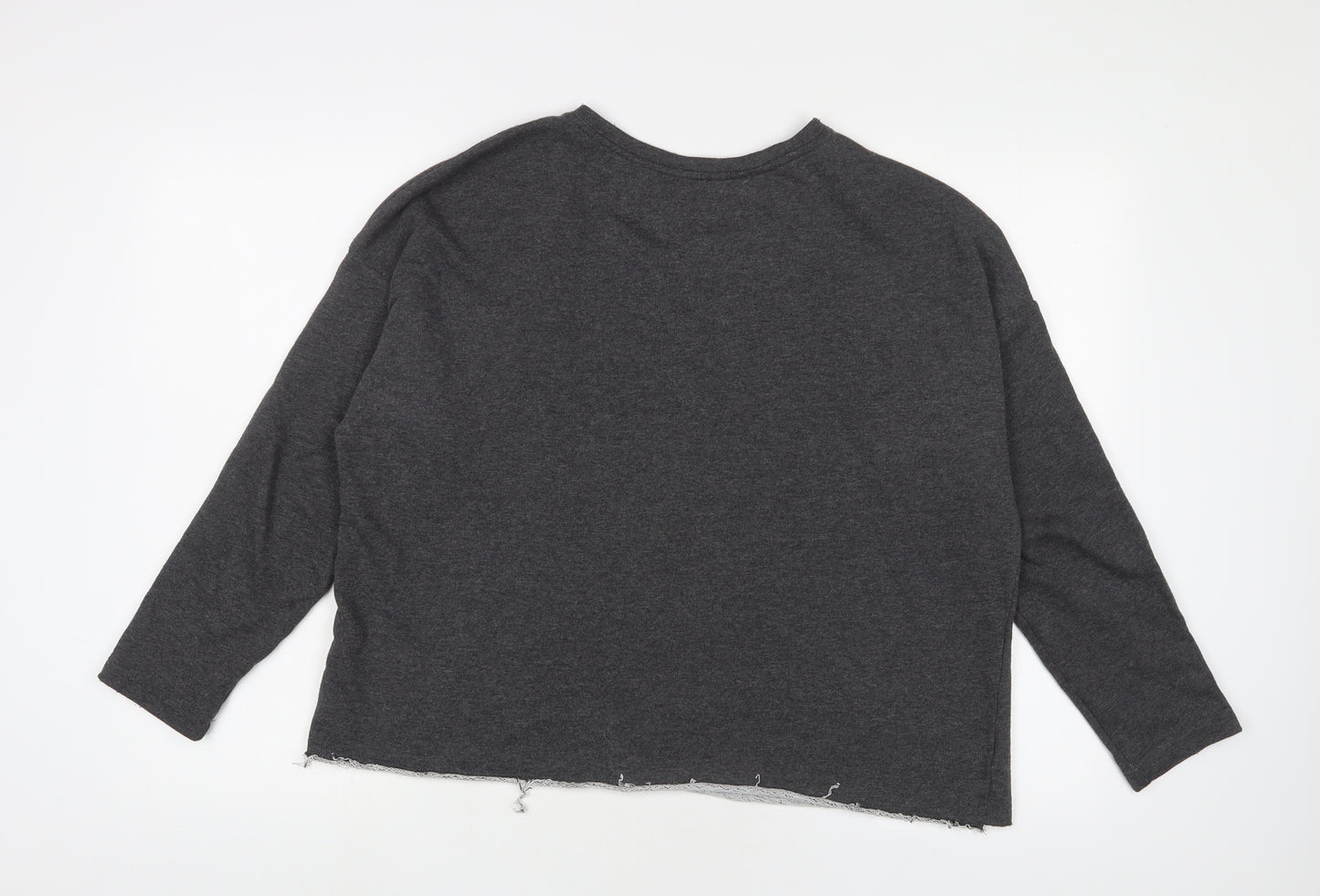 Pull&Bear Womens Grey Cotton Pullover Sweatshirt Size M Pullover