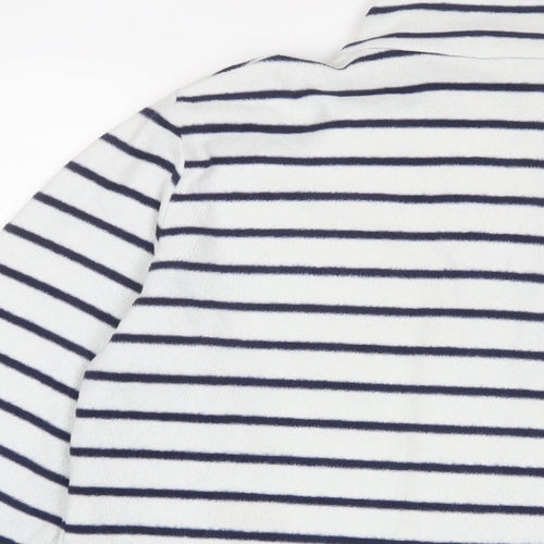 Marks and Spencer Womens White Striped Jacket Size 14 Zip