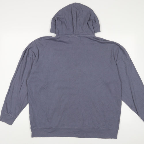 Coulture Womens Blue Cotton Pullover Hoodie Size S Pullover - Embroidered, Logo