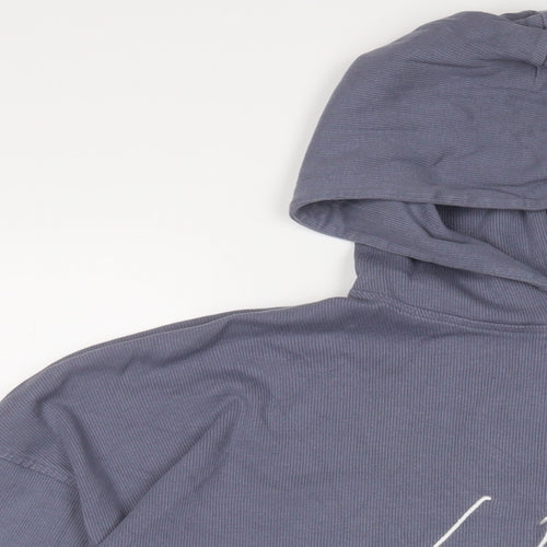 Coulture Womens Blue Cotton Pullover Hoodie Size S Pullover - Embroidered, Logo