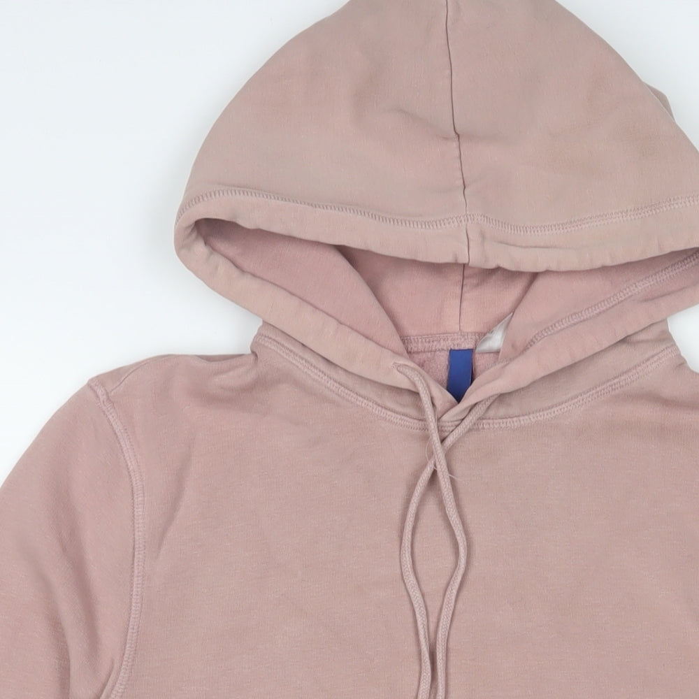 H&M Mens Pink Cotton Pullover Hoodie Size XS