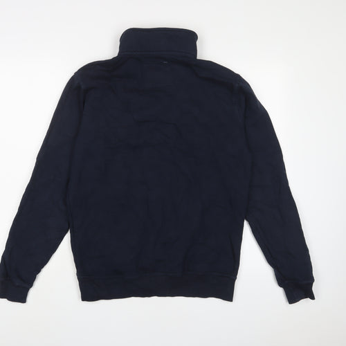 Crew Clothing Mens Blue Cotton Pullover Sweatshirt Size XS - 1/4 zip, Logo