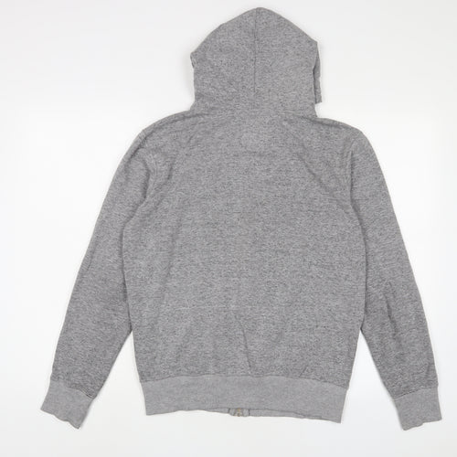 Pull&Bear Mens Grey Cotton Full Zip Hoodie Size S