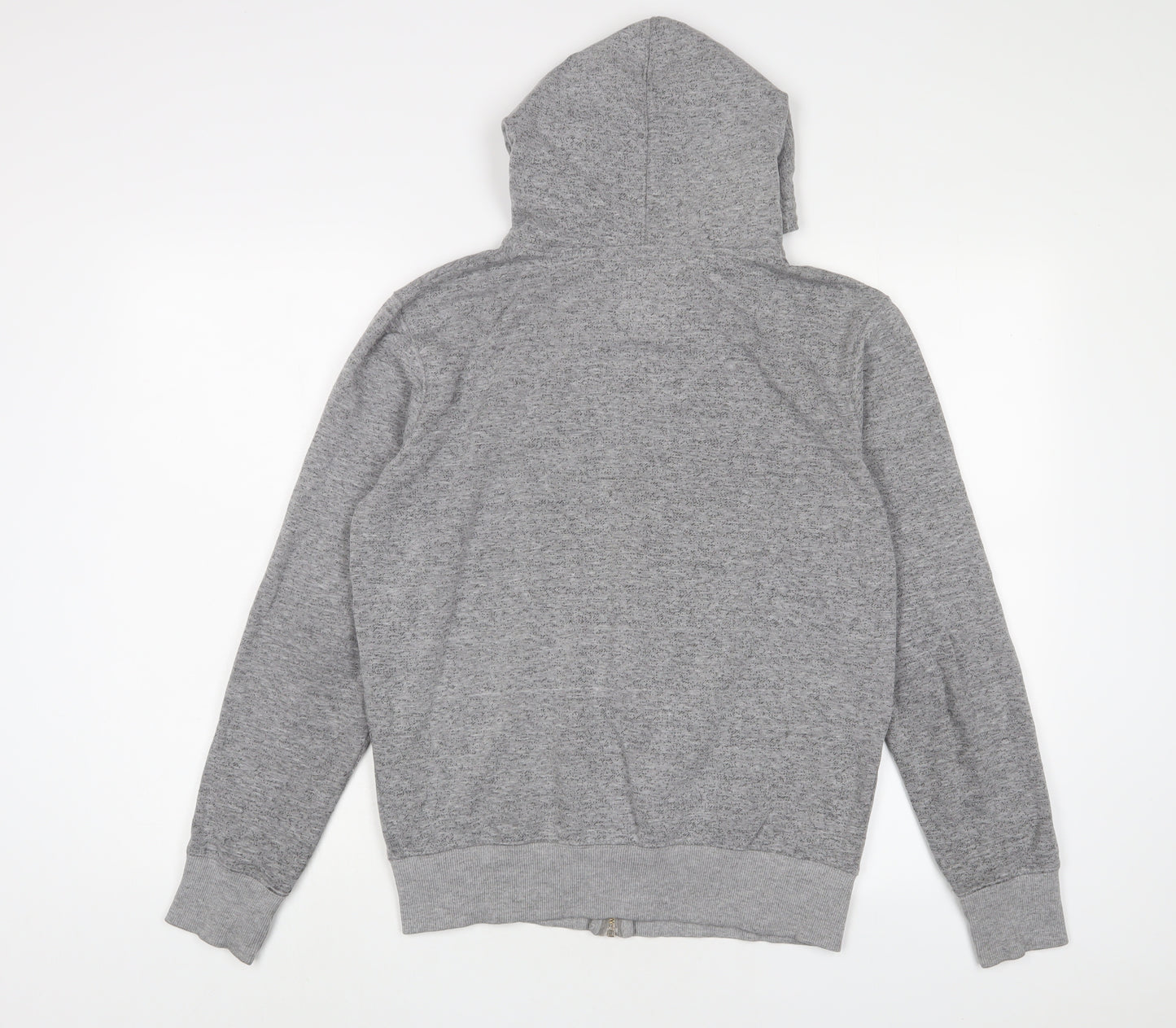 Pull&Bear Mens Grey Cotton Full Zip Hoodie Size S