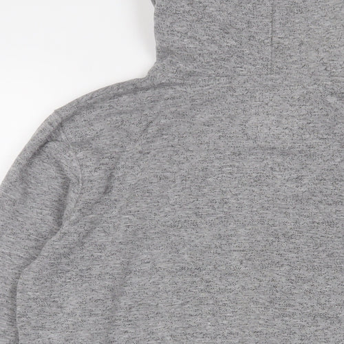 Pull&Bear Mens Grey Cotton Full Zip Hoodie Size S