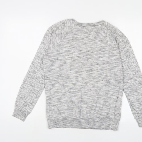 Bershka Womens Grey Cotton Pullover Sweatshirt Size S Pullover