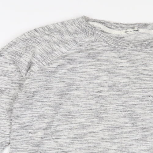 Bershka Womens Grey Cotton Pullover Sweatshirt Size S Pullover