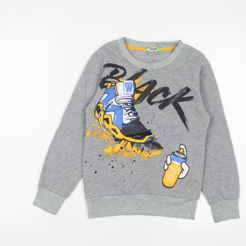 Keyiqi Boys Grey Cotton Pullover Sweatshirt Size 6 Years Pullover