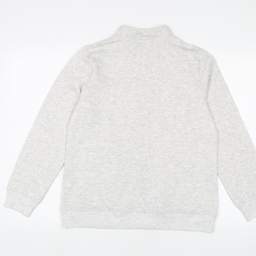 Bonmarché Womens Grey Cotton Full Zip Sweatshirt Size 12 Zip