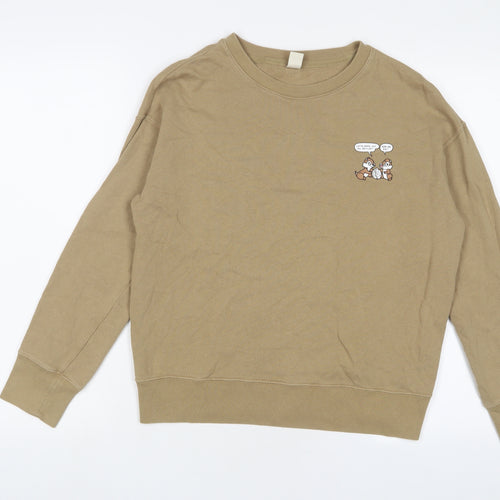 Disney Womens Brown Cotton Pullover Sweatshirt Size M Pullover