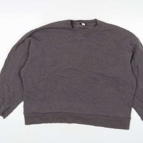 Topshop Womens Grey Cotton Pullover Sweatshirt Size S Pullover