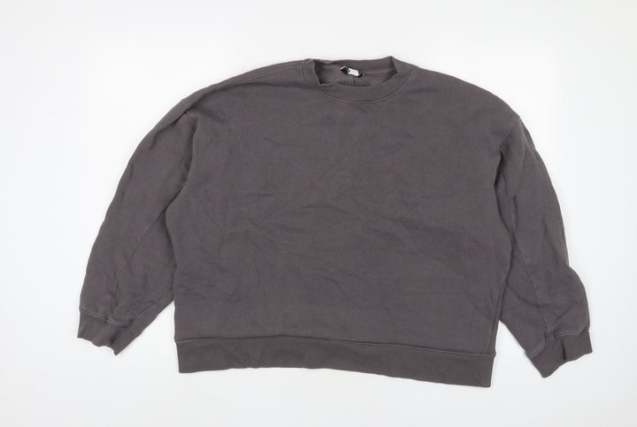 Topshop Womens Grey Cotton Pullover Sweatshirt Size S Pullover