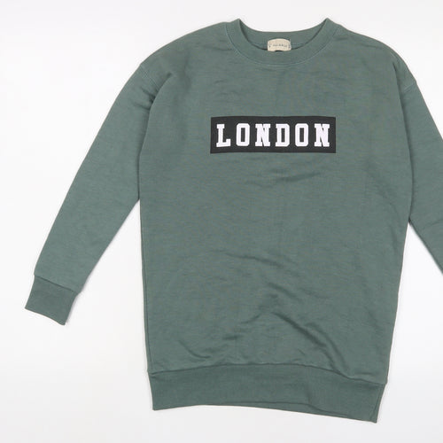 Pull&Bear Womens Green Cotton Pullover Sweatshirt Size S Pullover - London