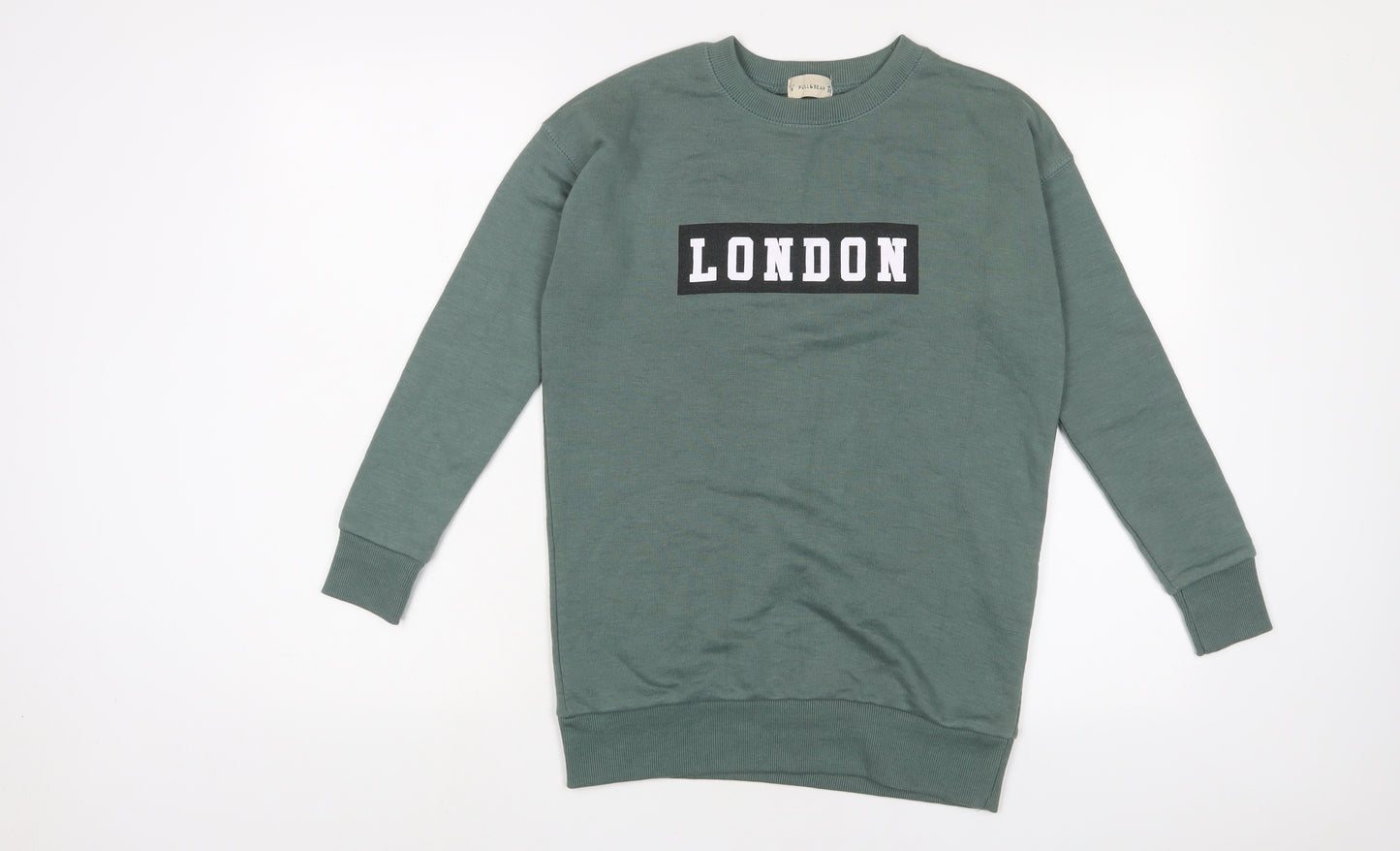 Pull&Bear Womens Green Cotton Pullover Sweatshirt Size S Pullover - London