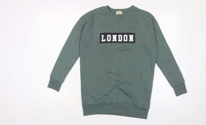 Pull&Bear Womens Green Cotton Pullover Sweatshirt Size S Pullover - London