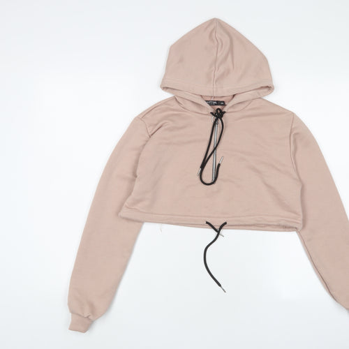 Nasty Gal Womens Pink Polyester Pullover Hoodie Size S Zip - Zip