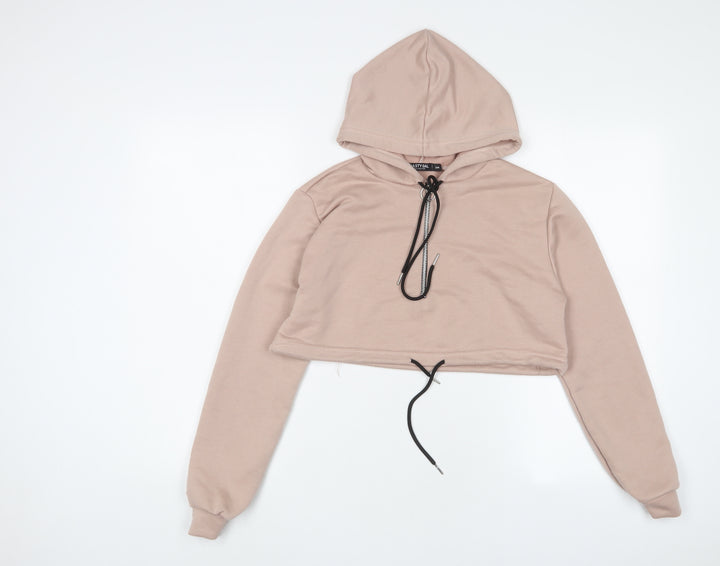 Nasty Gal Womens Pink Polyester Pullover Hoodie Size S Zip - Zip