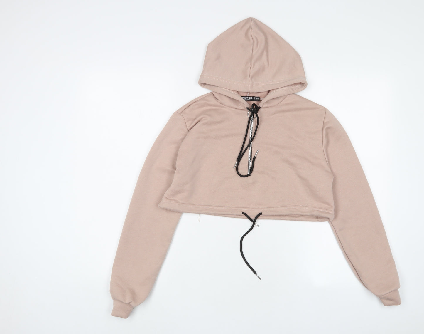 Nasty Gal Womens Pink Polyester Pullover Hoodie Size S Zip - Zip