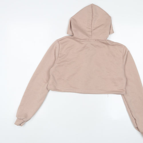 Nasty Gal Womens Pink Polyester Pullover Hoodie Size S Zip - Zip
