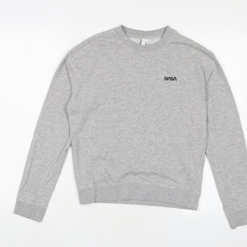 H&M Womens Grey Cotton Pullover Sweatshirt Size XS Pullover - NASA