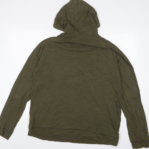 Tommy Hilfiger Mens Green Cotton Pullover Hoodie Size XL - Logo
