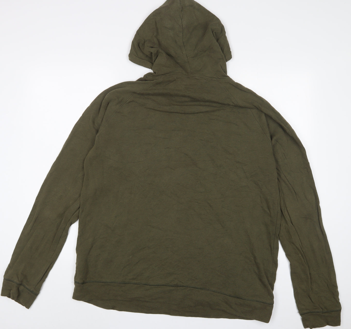 Tommy Hilfiger Mens Green Cotton Pullover Hoodie Size XL - Logo