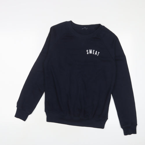 Bershka Womens Blue Cotton Pullover Sweatshirt Size S Pullover - Sweat