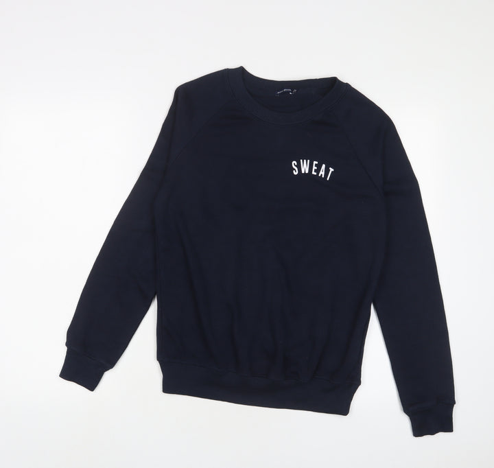 Bershka Womens Blue Cotton Pullover Sweatshirt Size S Pullover - Sweat