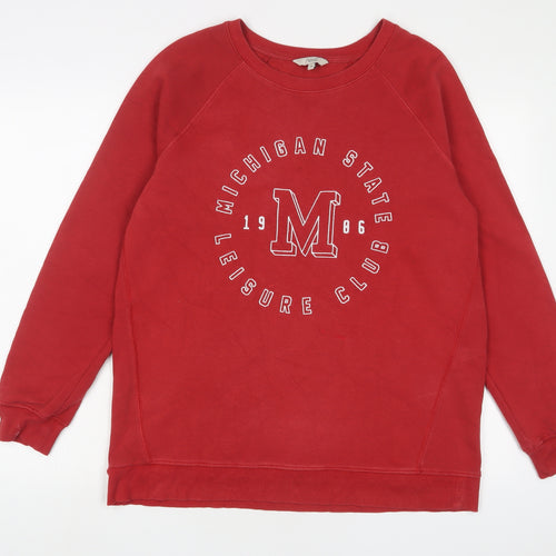 NEXT Womens Red Cotton Pullover Sweatshirt Size M Pullover